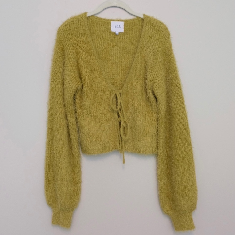 J.O.A Fuzzy Green Cardigan